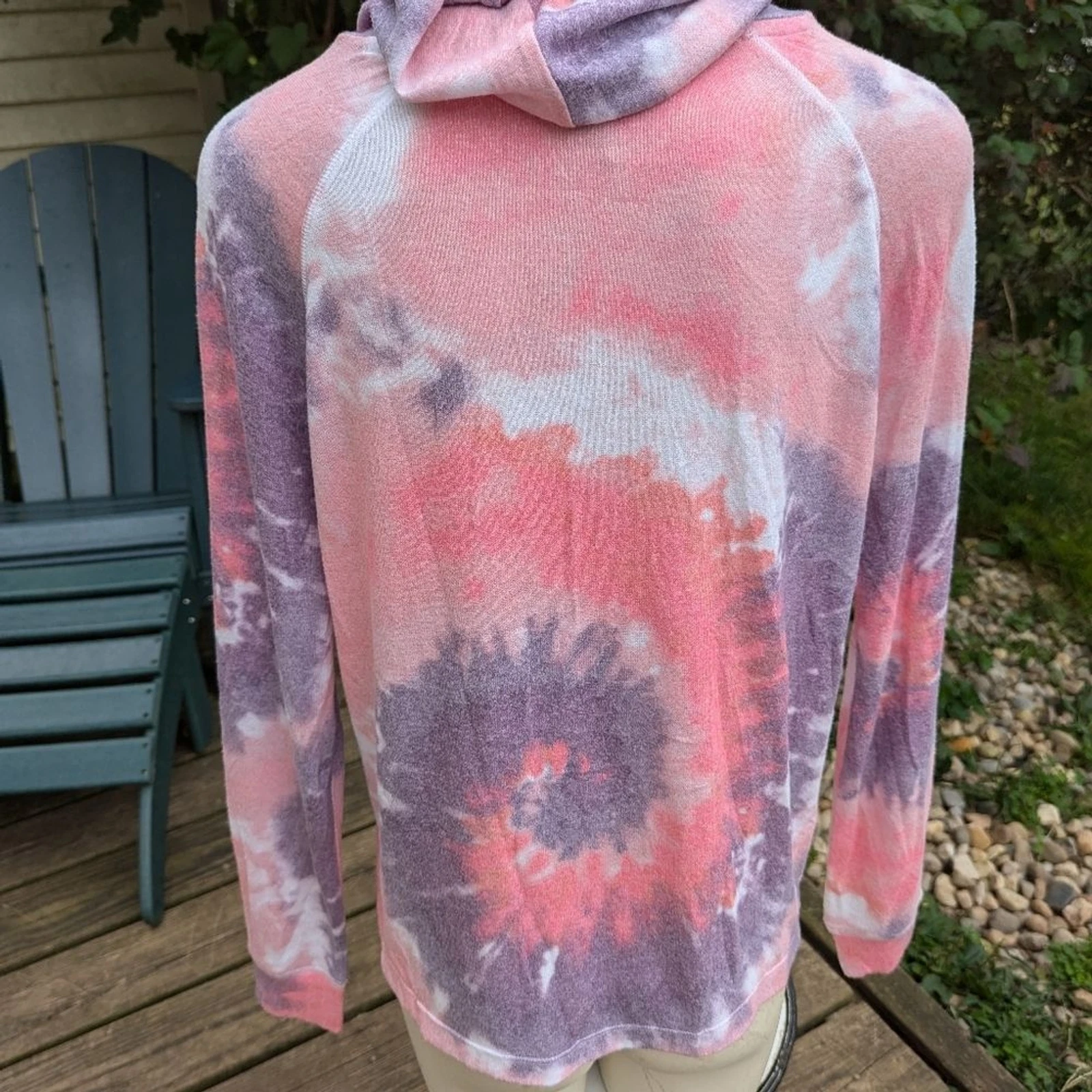 UNDERCOVER Felpa con cappuccio morbida Victorias Secret rosa oversize viscosa poli cravatta morbida tinta taglia XS SM