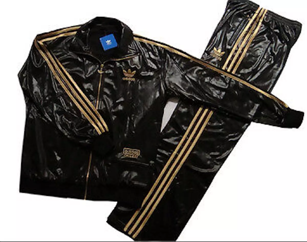Adidas Originals Chile 62 Full Tracksuit Pants Jacket Gold Black Leather Look