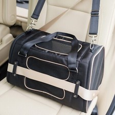 Gen 7 Buckle In Car Safety Seat and Shoulder Carrier Dogs Cats Black Up To 15lbs