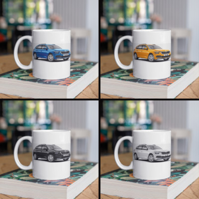 Personalisierter Kaffeebecher Skoda Kamiq SE Drive (Modell vor 2024) Farbe wählbar