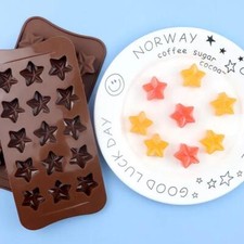 Onlineforu Star Shape Silicone Mould for Chocolate Candy Jelly Wax Reusable Tray