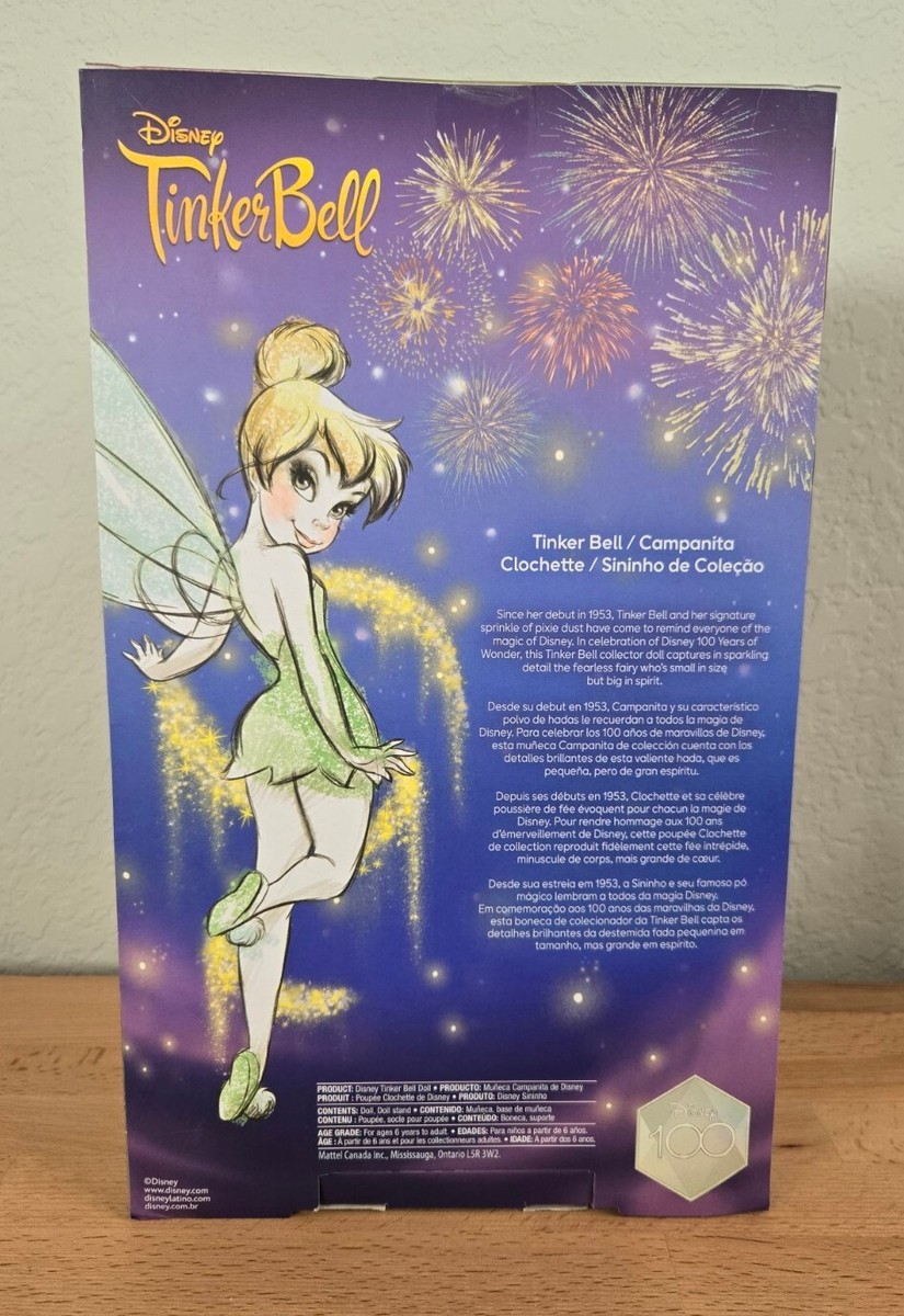 Mattel Disney Collector Tinker Bell Doll With Wings & Stand