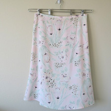 Vintage NOTATIONS Watercolor Pastel Pink Floral Skirt Size 1X Midi Pull On Plus