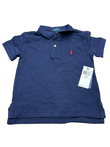 Polo Ralph Lauren Kid's French Navy Short Sleeve Pony Logo Polo Shirt Size 3/3T