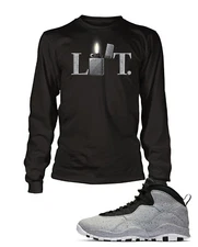 Sneaker Lit Tee  Sport Shirt  J10 Retro Light Smoke Shoe Big Tall Small
