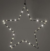 Led Stern Silhouette Schwarz - 40 Cm - Weihnachts AußEn Deko Batterie Timer