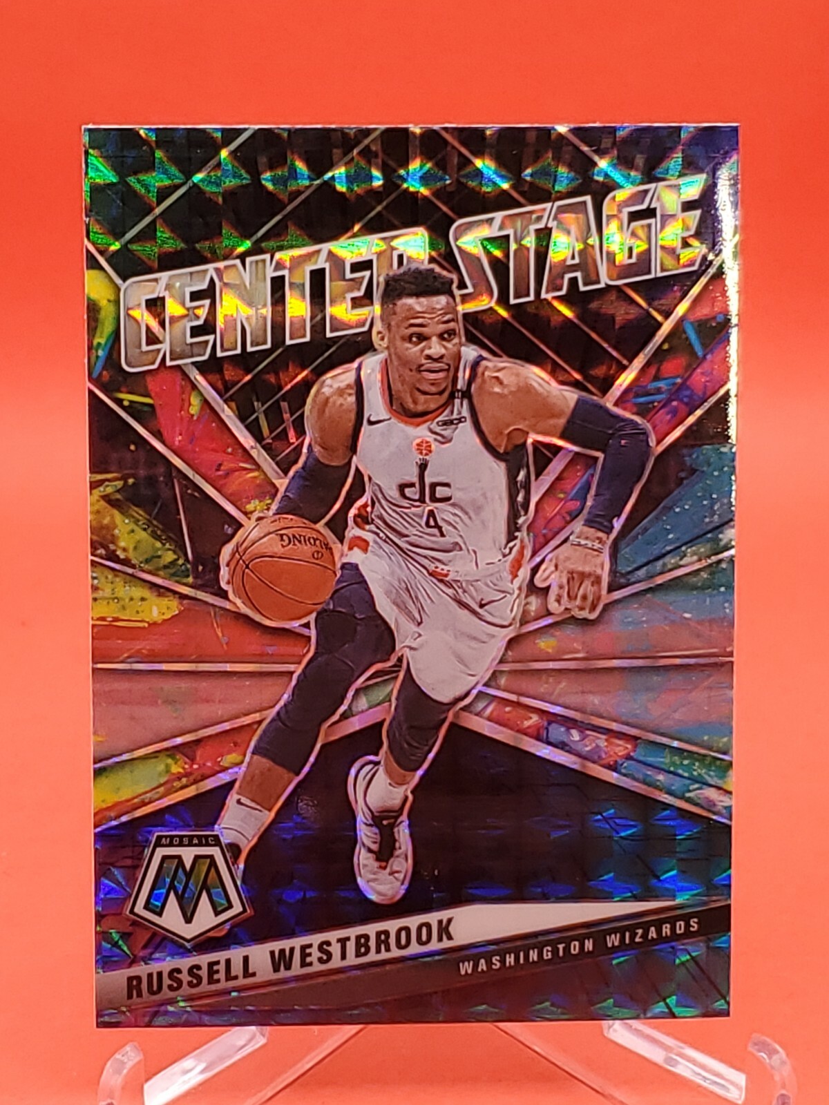 Russell Westbrook 2020-21 Panini Mosaic #2 Center Stage Prizm Washington Wizards
