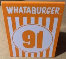 Whataburger Texas Restaurant Collectible Orange White 3" X 3.5"  Table Tent #91