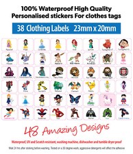 waterproof school name stickers labels clothes tags uniform x 38 care home
