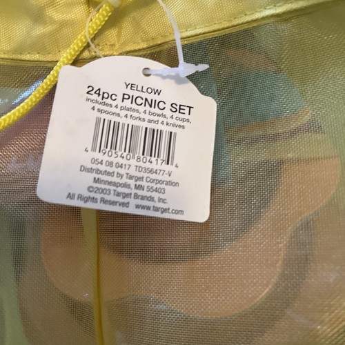 Summerville 24-teiliges Picknick Set Kunststoff mit Kordelzug Tragetasche Camping Outdoor - Bild 5 von 6