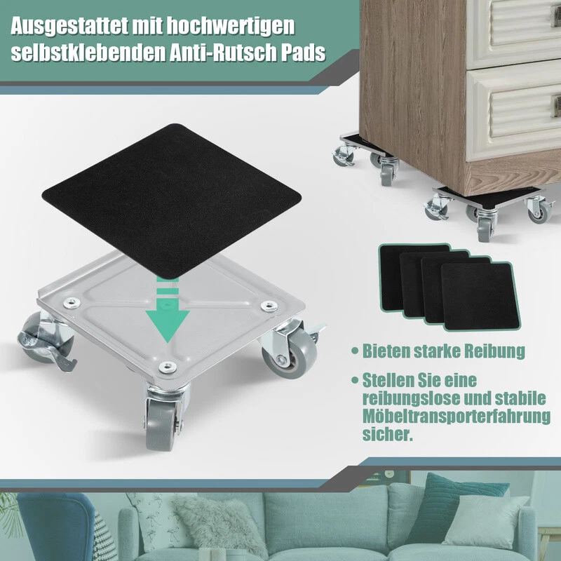 4/8tlg Transportroller Set 600 kg Möbelheber Umzughelfer Möbelrollen Möbelrücker - Bild 4 von 4