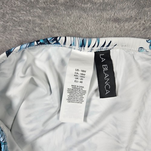 LA BLANCA Women's Blue Sides Belle Fiore Swim Skirt Swimsuit Bottom 18 Plus New - Picture 7 of 7