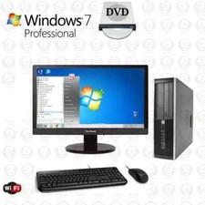 Windows 7 64 Bit HP Intel i7 500GB 20" LCD WiFi Desktop Computer PC