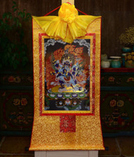 Tibet Tibetan Buddha Print Silk Gild Thangka Thanka Puba Jingang Buddha '普巴金刚'