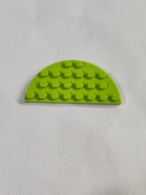 LEGO Parts 22888 Plate   Round Half 4 x 8   Lime Green   1 piece