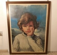 QUADRO BAMBINO CHE PIANGE-QUADRI MALEDETTI-BIG EYES ART-CRYING BOY-A.D'ANGELO-70