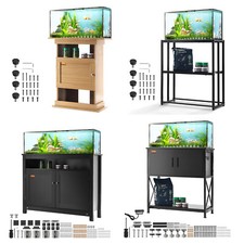 Aquarium Stand 20/40/75 Gallon Load Fish Pet Tank Stand Cabinet Power Outlets