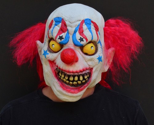Scary Halloween Clown Mask Evil Easy Costume Realistic Latex with Hair - Picture 136 of 199