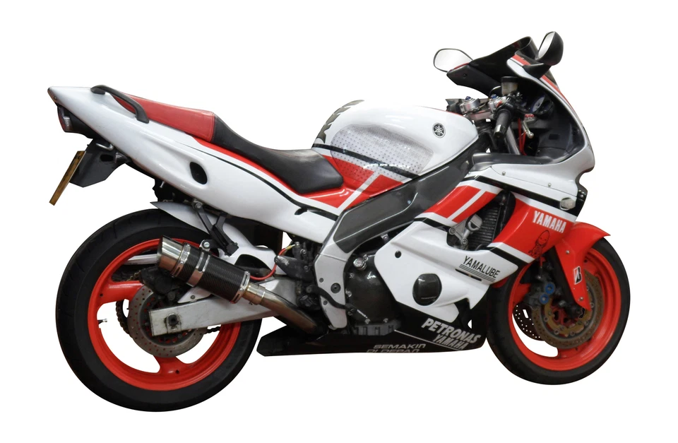 Yamaha YZF600R Thundercat 95-07 надевающийся 8-дюймовый круглый углеродный глушитель выхлопной системы комплект - Изображение 3 из 4