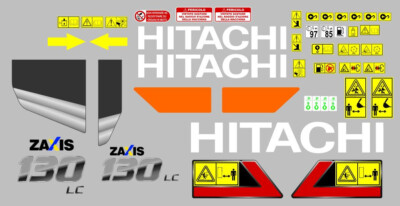 Hitachi Zx Zaxis 130 LC 7 Decals Adhesive, Complete Kit | eBay