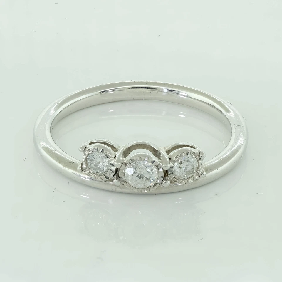 Ladies 3Stone Miracle Set Ladies Diamond Ring 0.25ct 925 Sterling Silver - Image 2 of 4