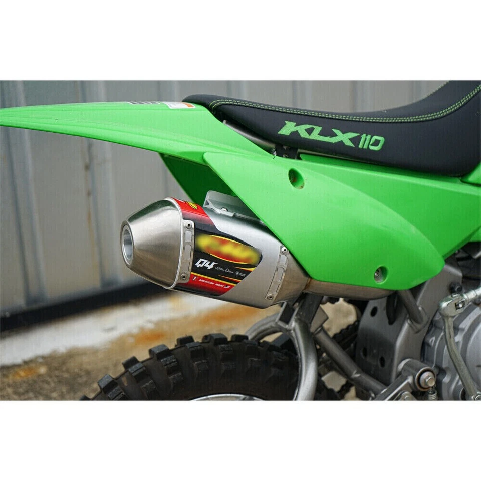 SILVER EXHAUST FULL SYSTEM STAINLESS PIPE Q4 FIT KAWASAKI KLX110R L - KLX110 Foto 4 de 4