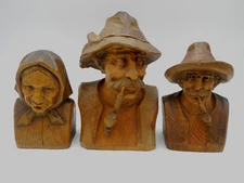 Three Vintage Wood Carvings by Master Wood Carver Karl Storr - Munich Germany