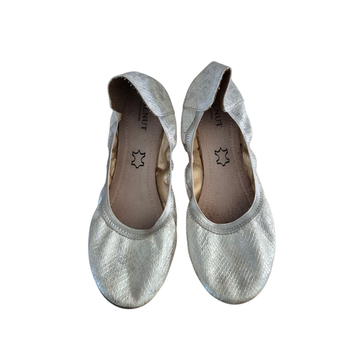 Size 37 VGC Walnut Catie Python Metallic Ballet Flats Leather - Picture 2 of 5