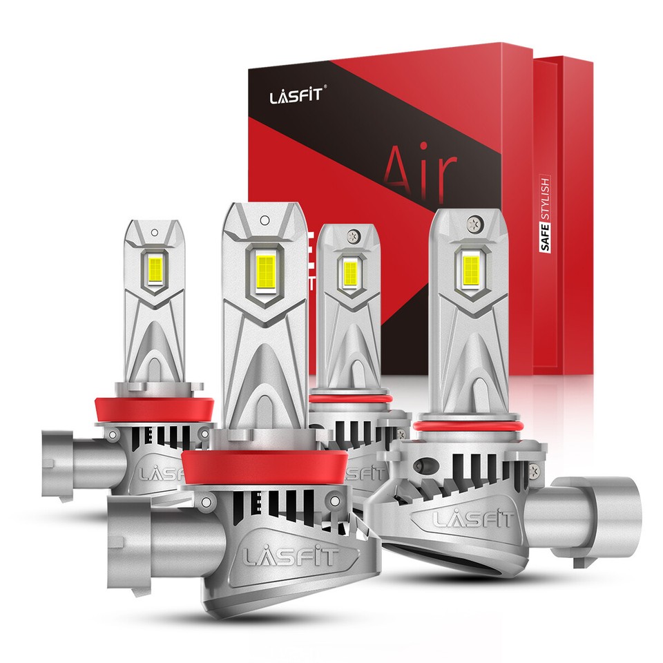 Lasfit 9006 LED Headlight Bulbs – 6000K Cool White, 7000 Lumens, LCair Series (2 Bulbs, Low Beam)