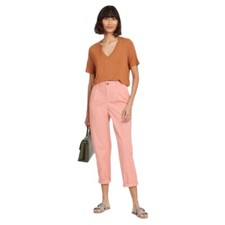 A New Day High Rise Pleat Front Straight Leg Ankle Pants Coral Size S