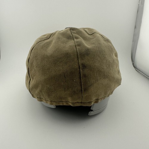 Vtg Tan Canvas Hunting Fitted Hat Fishing Beige Ear Flap Youth Cap 40s 50s - Picture 5 of 15