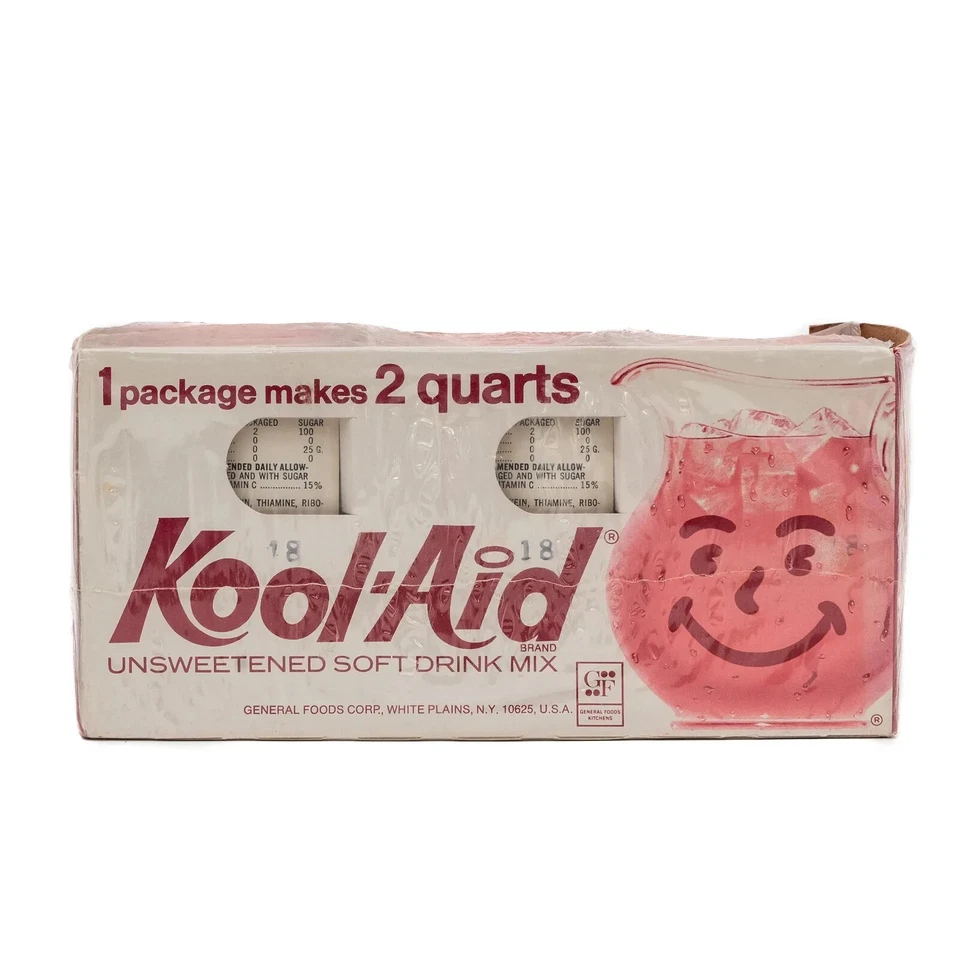 Estuche sellado súper RARO vintage KOOL AID de 72 PAQUETES DE FRESA paquete kool-aid Foto 2 de 4