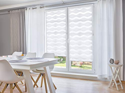 Doppelrollo, Duo Rollo, Welle Klemmfix, ohne Bohren, faszinierendem Wellendesign