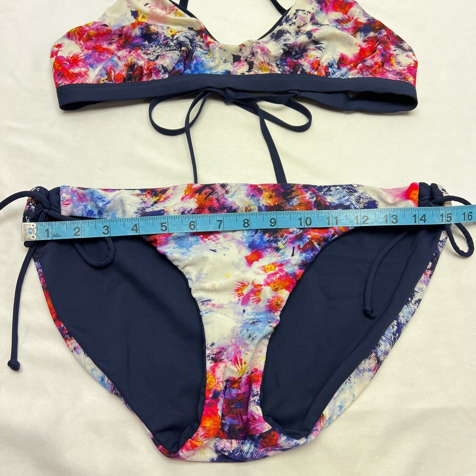 Reversible String Bikini Paint Splash Tie Dye Pri… - image 5