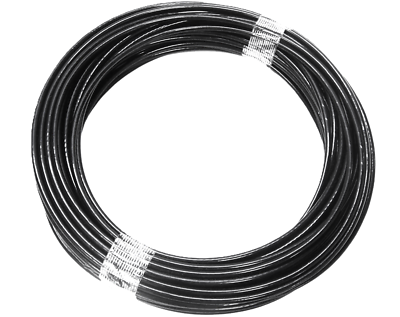 4mm - 5.2mm Black Nylon 11 Coated Galvanised 7x19 Steel Wire Rope Gymnasium Cable - Per Meter 4mm - 5.2mm Black Nylon 11 Coated Galvanised 7x19 Steel Wire Rope Gymnasium Cable - Per Meter