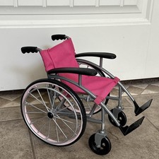 Our Generation Pink Foldable Wheelchair Accessory for 18" Dolls -Wheelchair Only