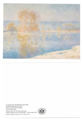 Postkarte - Claude Monet Eisschollen Bennecourt 1893 Royal Academy 1990 UNBESPIELT