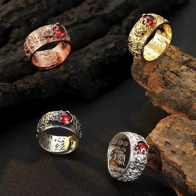 Mode Accessoire Gold Granat Ring offener Ring mühelos Mischung großer Auftritt