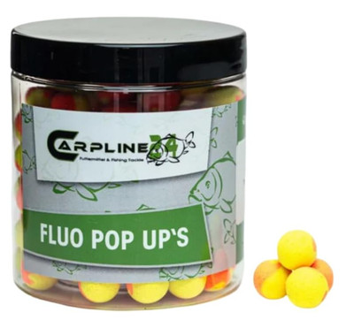 Carpline24 Two Tone Fluo Pop Up Boilies Gelb Orange 12 mm verschiedene Flavour