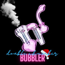Pipa de agua de vidrio burbujeador de vidrio de doble cámara de 7,5" pipa para fumar tabaco