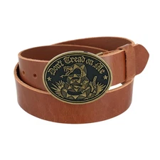 CTM Men's Bridle Belt with Don't Tread on Me Buckle (2 Buckle Set)