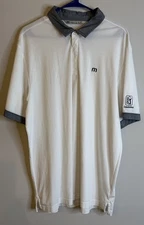 Men’s Travis Mathew Golf White Polo TPC Louisiana Logo Size XL