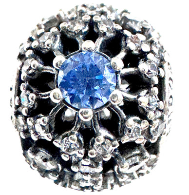 Pandora Disney Sterling Silver Cinderella's Wish Charm with Blue CZ 791592CFL