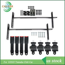 Fit For EZGO Yamaha Club Car Golf Cart 4 Retractable Seat Belts and Bracket Kit