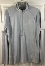 Under Armour UA Tech 1/2 Half Zip Twist Pullover Womens XL Light Gray New