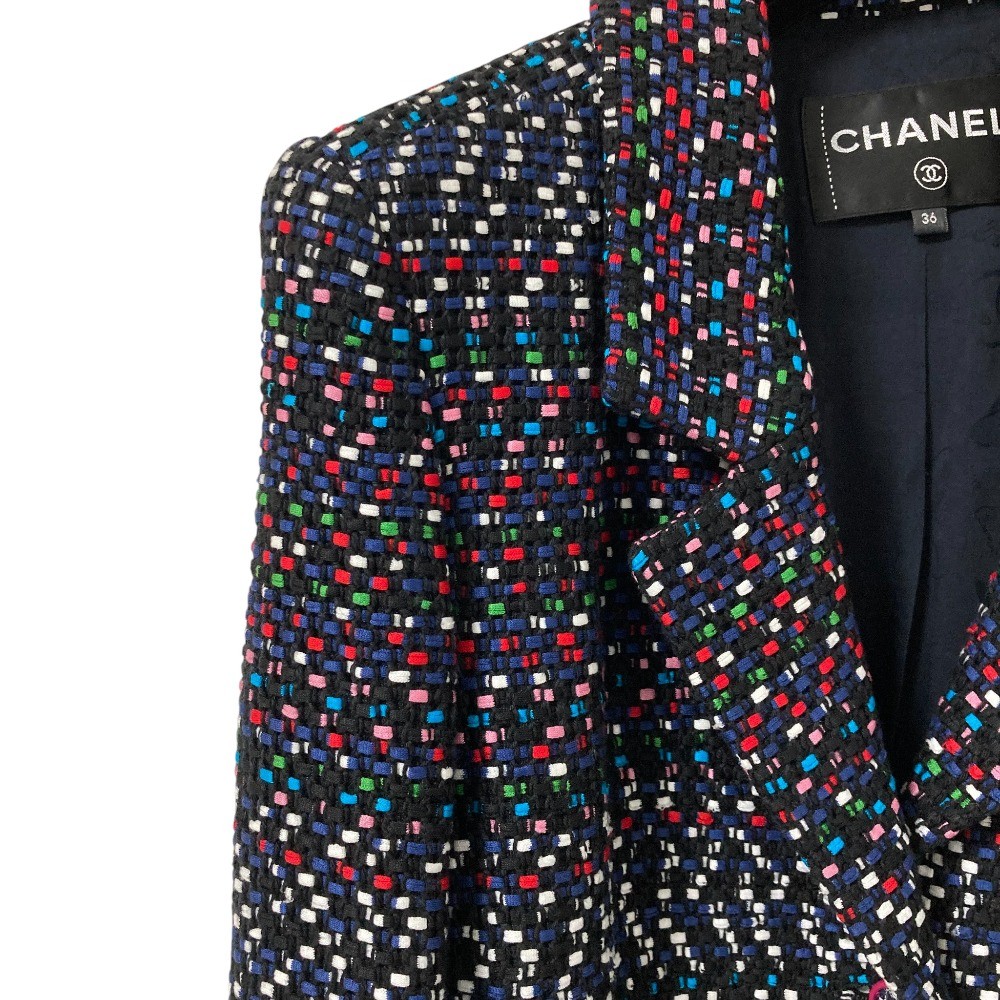 CHANEL Coco Mark Button Multi-Tweed Jacket P55917… - image 5