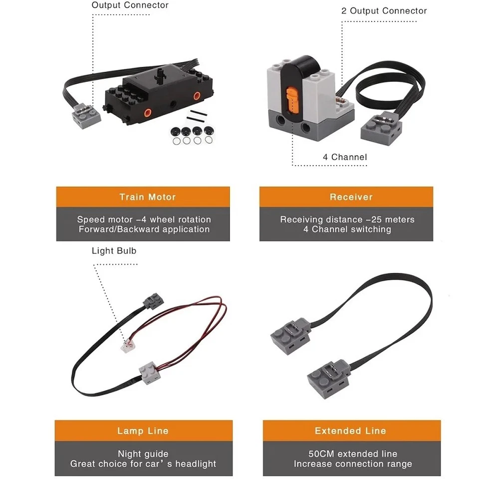 16Pcs Power Functions Technic Motor Remote Receiver Battery Box Fit For Lego - Image 3 of 4