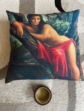 Beautiful Woman Sofa Cushion (15" x 15")
