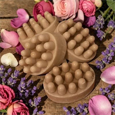 #ad Vanilla Scented Brown Disc Massage Texture Body Bar Soap for Normal Skin $7.40