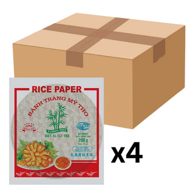 4er-Pack BAMBOO TREE Reispapier Frühlingsrolle Rund 22 cm, 200 g
